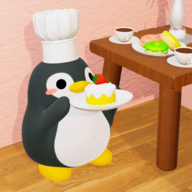 企鹅君和北极熊的可爱蛋糕店logo图片
