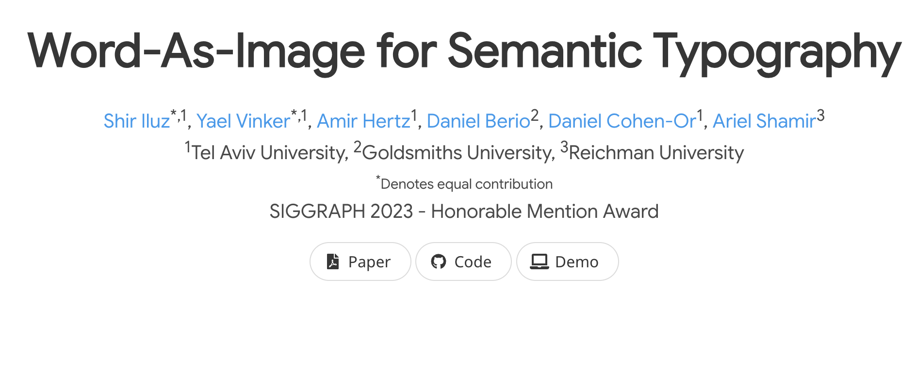 Word-As-Image for Semantic Typography